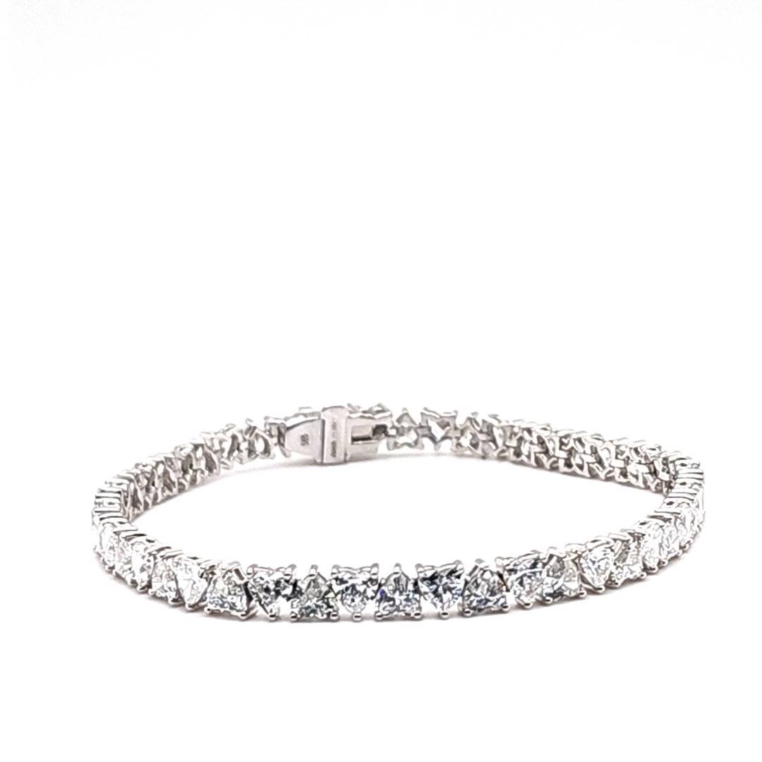 LG - 14K 11.00CT D-BRACELET LDS HEART SIZE 7 INCHES